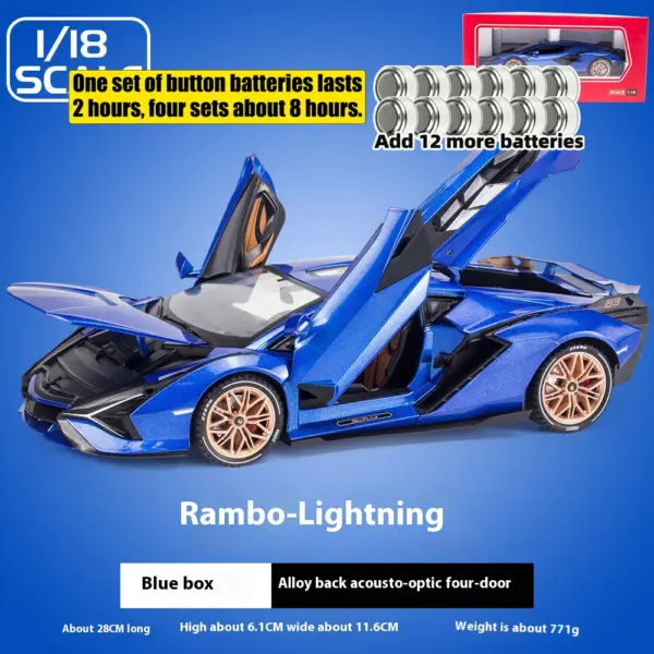 1/18 SIAN Lightning FKP37 Diecast Supercar Model - Image 16