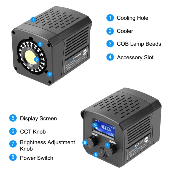 PULUZ 60W COB LED Video Light PU4119B - Image 4