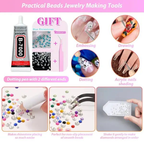B7000 Transparent DIY Glue with Rhinestones and Applicator - Image 3