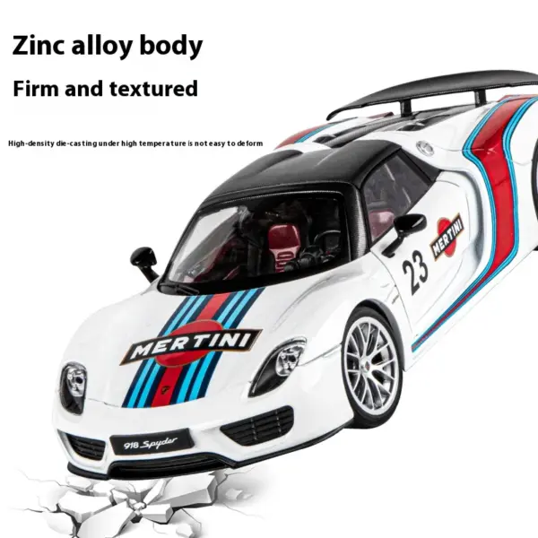 1:18 Porsche 918 Martini Diecast Model - Image 4
