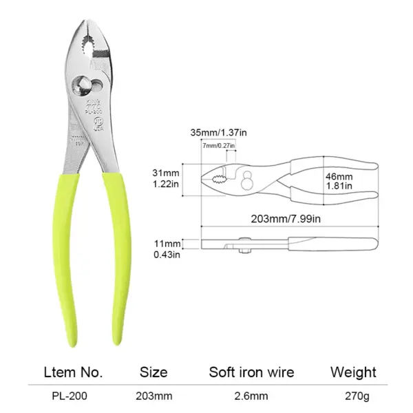 Tsunoda 8 inches Slip Joint Pliers PL-200 Japanese Original - Image 9