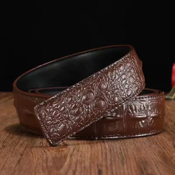Leather Crocodile Pattern Men's Belt - Image 8