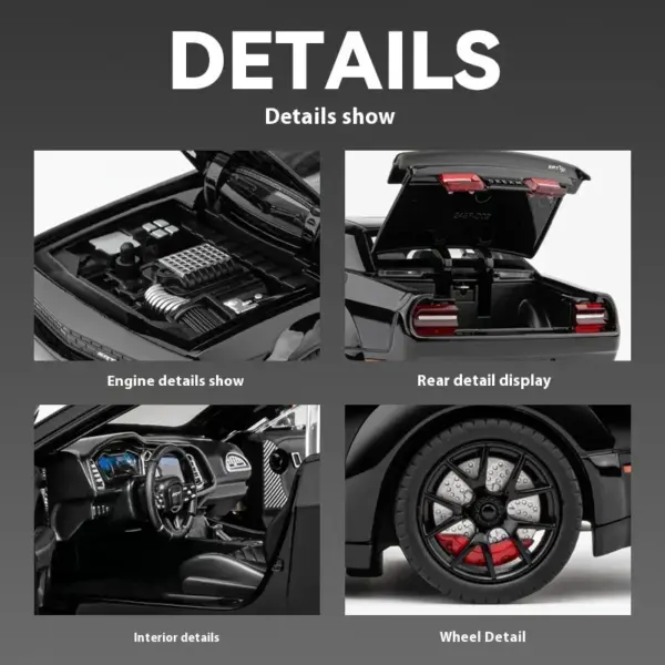 1:24 Dodge Challenger SRT Hellcat Redeye Diecast Model - Image 3
