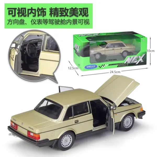 WELLY 1:24 Volvo 240 GL Diecast Car Model - Image 4