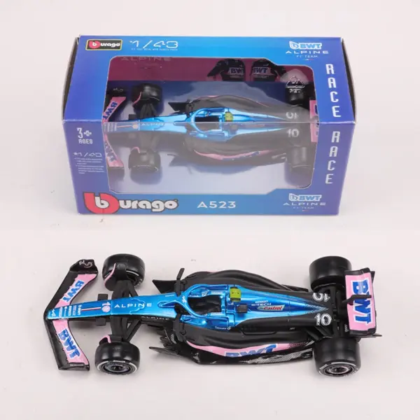 Bburago 1:43 2023 BWT ALPINE Team Alloy Model Car No.10 - Image 7