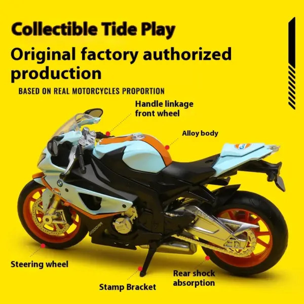 1:12 BMW S1000 RR Gulf Oil Diecast Model - Image 2