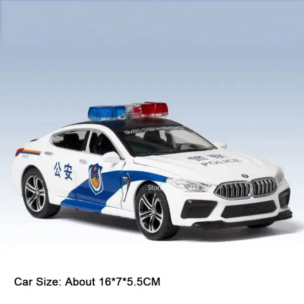 1:32 Alloy Police Car Model with Lights - Image 11