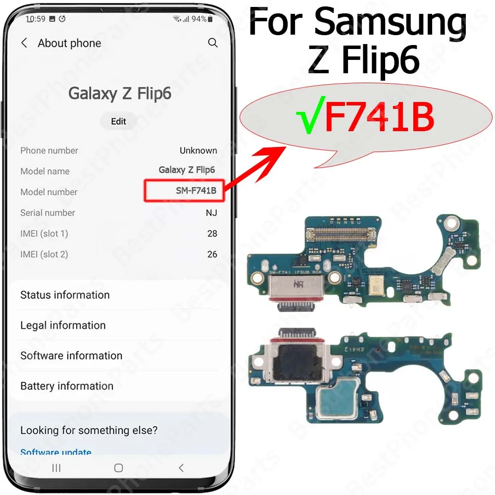 Samsung Galaxy Z Flip6/5/4/3 Fast Charging Port Socket 8 Samsung Galaxy Z Flip6/5/4/3 Fast Charging Port Socket - Image 8