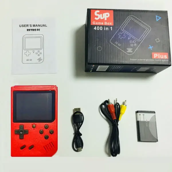 Red Retro Handheld Game Console with 400 Built-in Games - Image 6