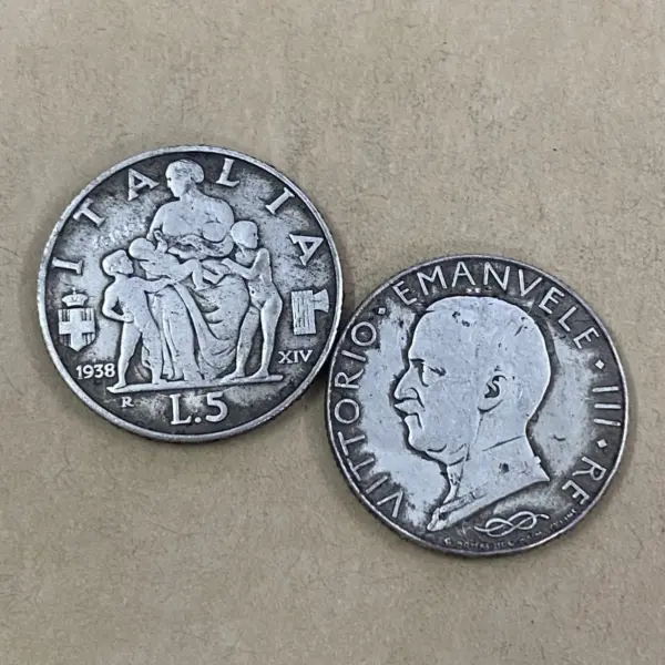 Replica 1938 Italy 5 Lire Coin Set - Image 2