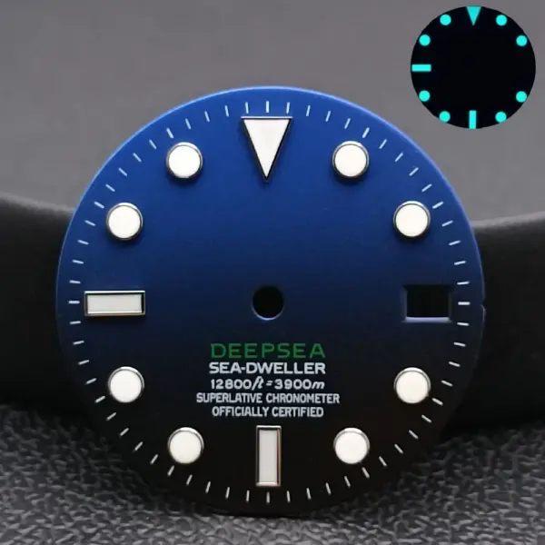 NH34/NH35 Caliber Watch Dial with Blue-Green Luminous Finish - Image 20