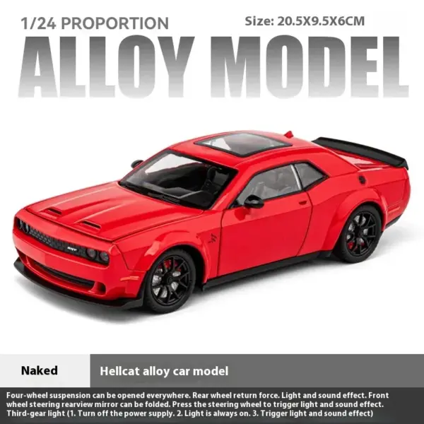 1:24 Dodge Challenger SRT Hellcat Redeye Diecast Model - Image 11