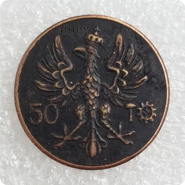 1923 Poland 50 Marek Replica Coin - Image 2