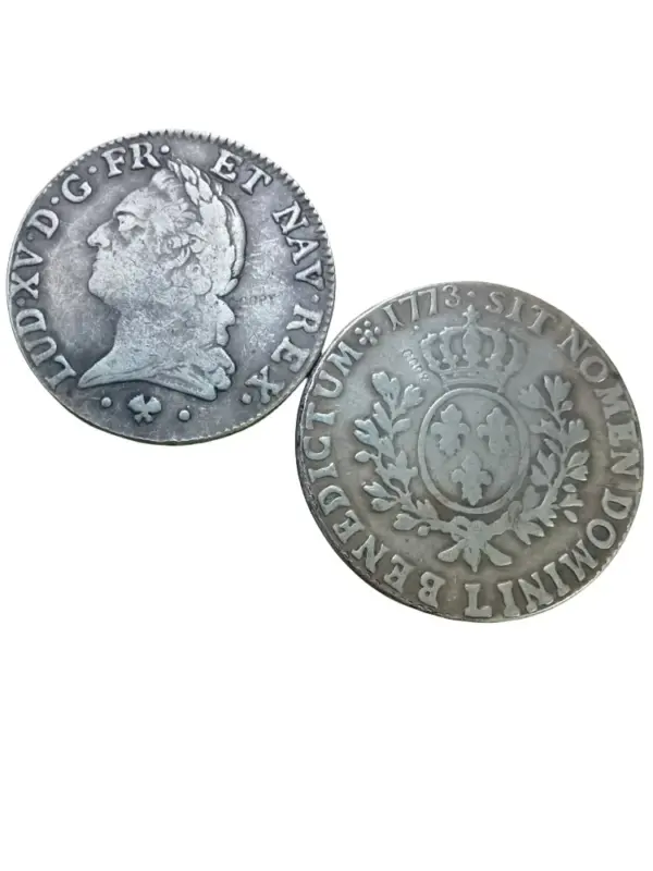 Louis XV Silver Replica 1 Ecu Coin 1770-1774 - Image 8