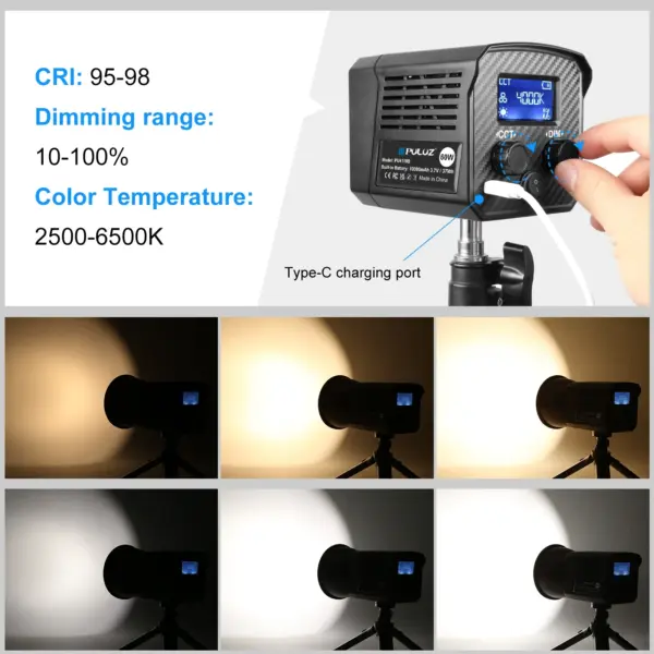 PULUZ 60W COB LED Video Light PU4119B - Image 5