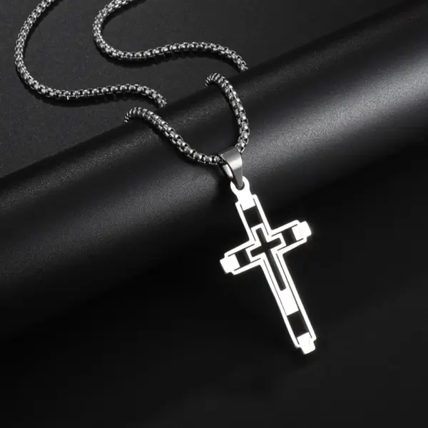 Vintage Christian Cross Stainless Steel Pendant AL20401 - Image 20