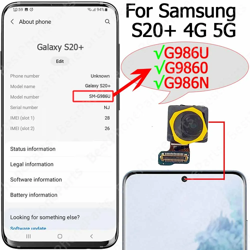 Original Front Camera Module for Samsung Galaxy S20 Series 12 Original Front Camera Module for Samsung Galaxy S20 Series - Image 12