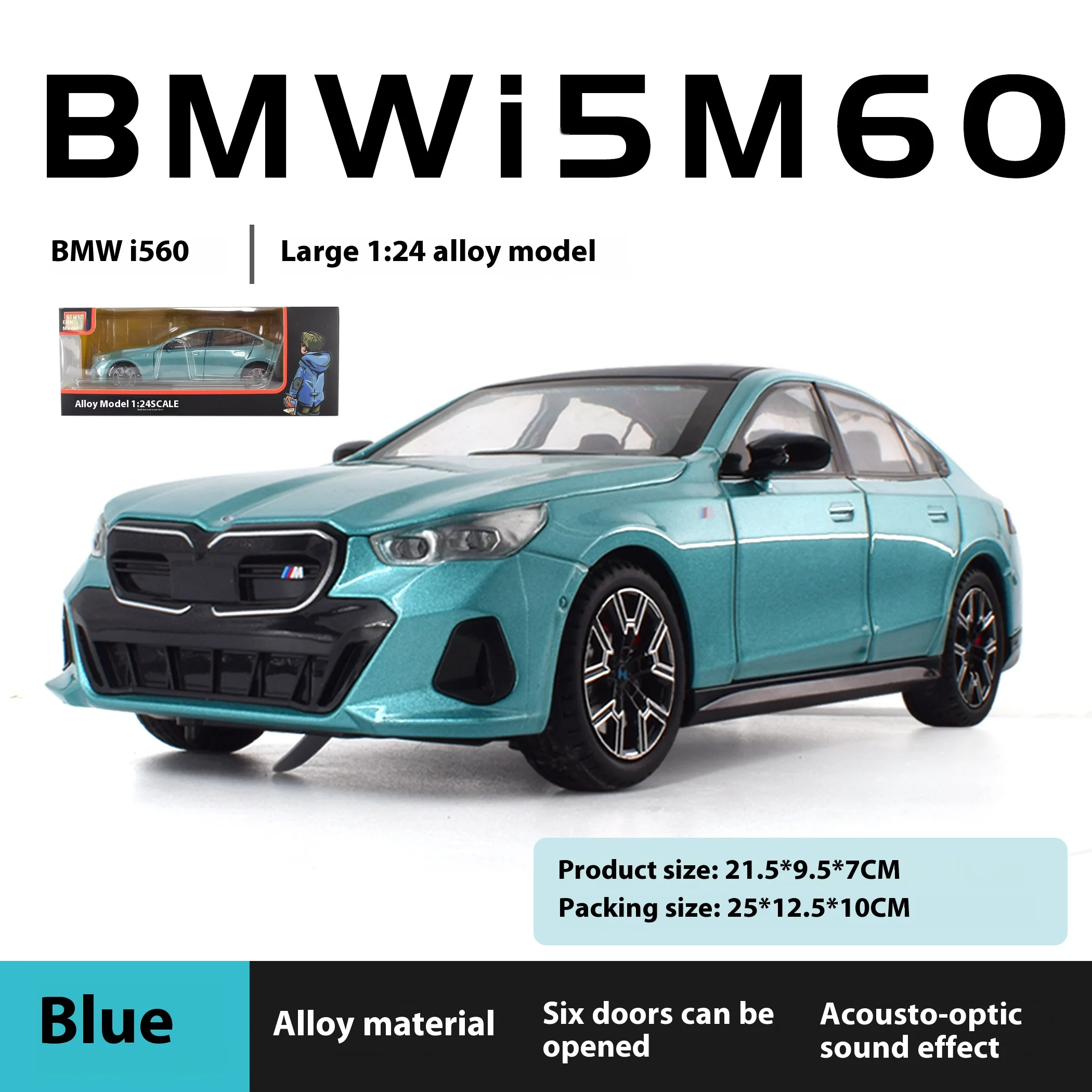 1:24 BMW I5 M60 Xdrive Diecast Model Car 7 1:24 BMW I5 M60 Xdrive Diecast Model Car - Image 7