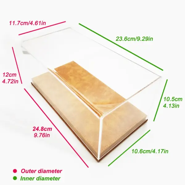 1/24 Model Car Display Case with Leather Base - Image 6
