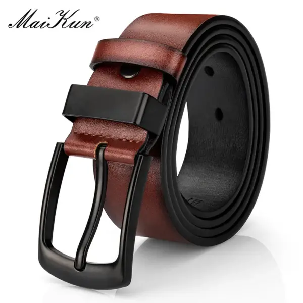 Maikun Men's Vintage Leather Wide Belt for Men - Image 3