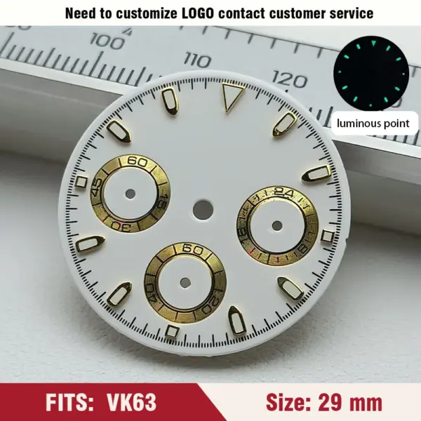 Green Luminous VK63 Watch Dial 29mm for Men - Image 26