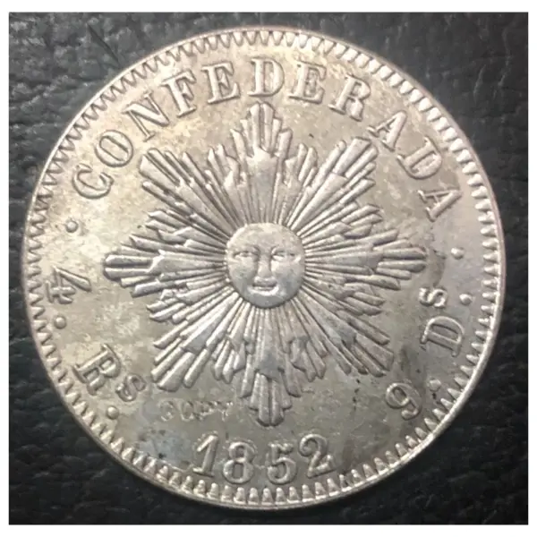 1852 Argentina Cordoba 4 Reales Coin - Image 3