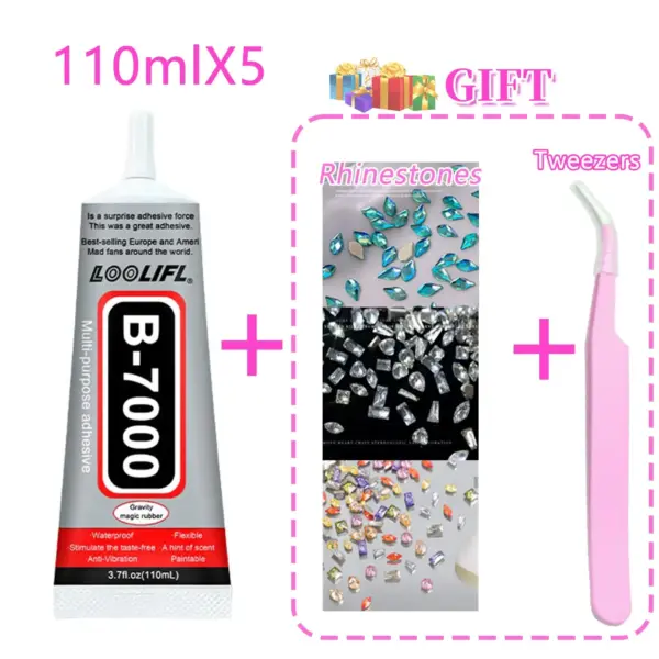 B7000 Transparent DIY Glue with Rhinestones and Applicator - Image 8