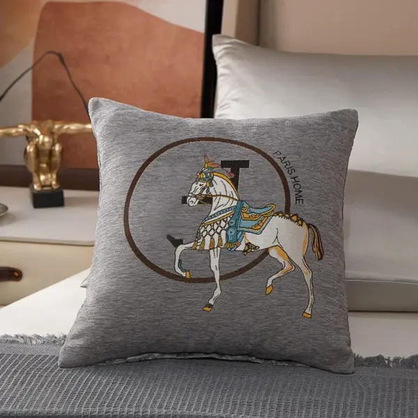 Luxury Horse Embroidery 45cm Cushion Cover - Image 10