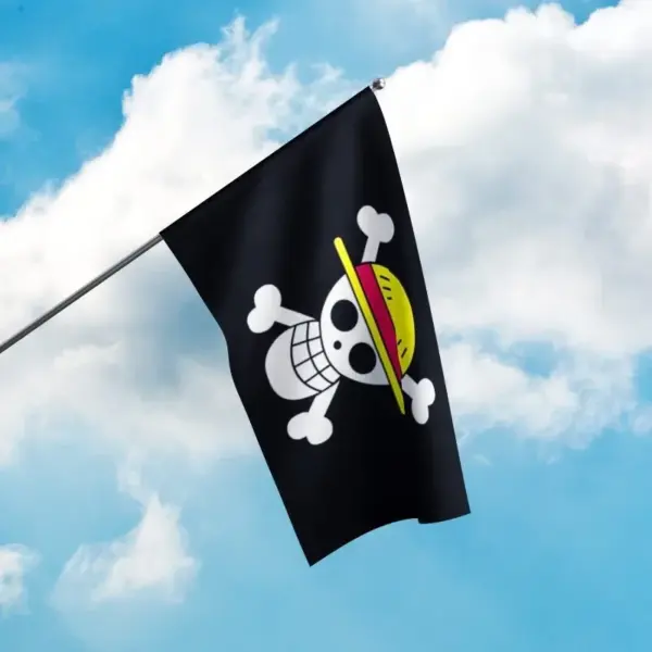 One Piece D. Luffy Skull Flag 90x150CM Polyester Banner - Image 2