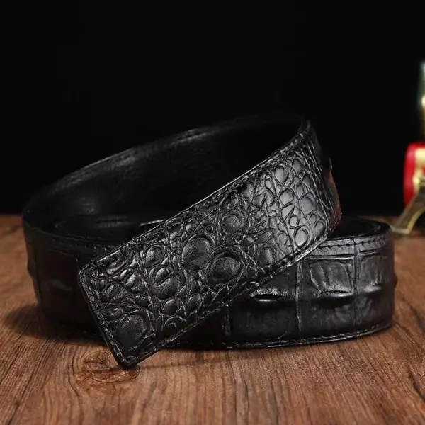 Leather Crocodile Pattern Men's Belt - Image 3