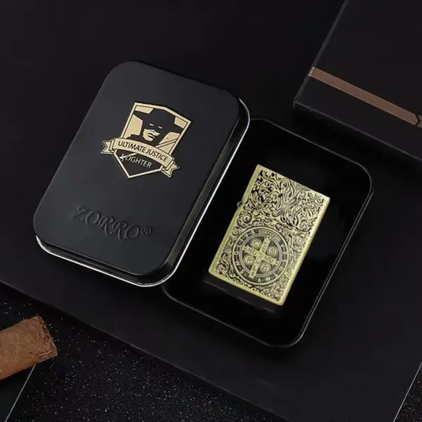 ZORRO Kerosene Metal Retro Lighter With Gift Box - Image 2