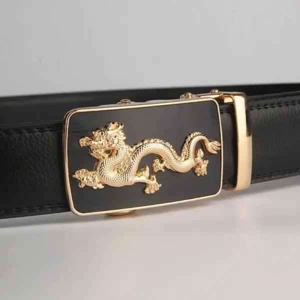Men's Leather Dragon Belt with Automatic Buckle - Image 6