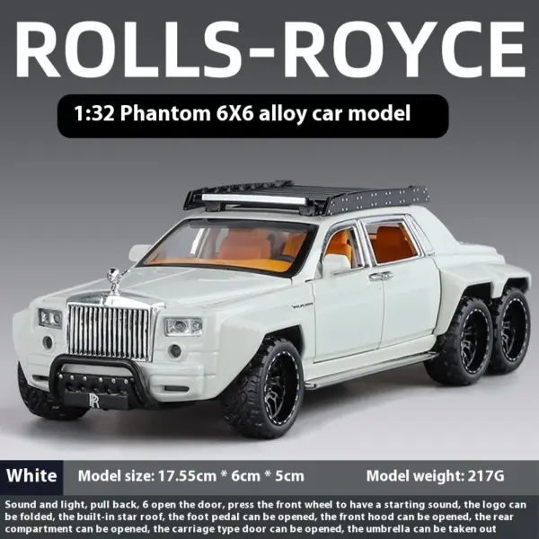 1:32 Rolls Royce Phantom 6X6 Diecast Model Car - Image 8