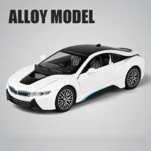 1:32 BMW I8 Diecast Model Car with Lights 17 S67a39ea3fa654788b6594c9c27dc3ebav