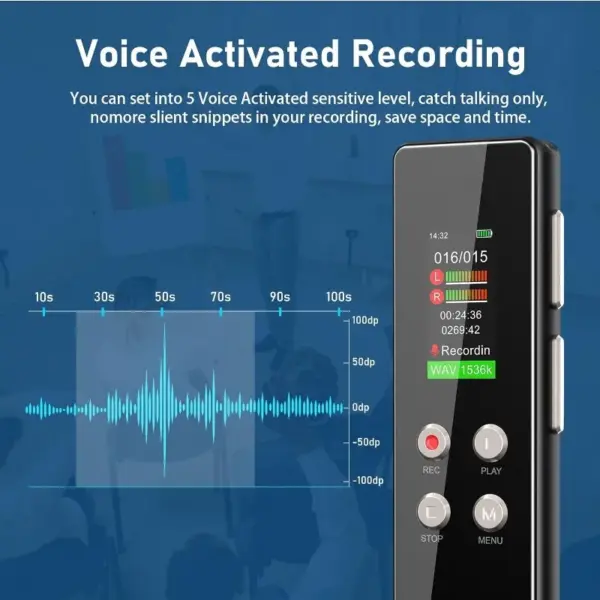 64GB Digital Voice Recorder V01 with Noise Reduction - Image 4