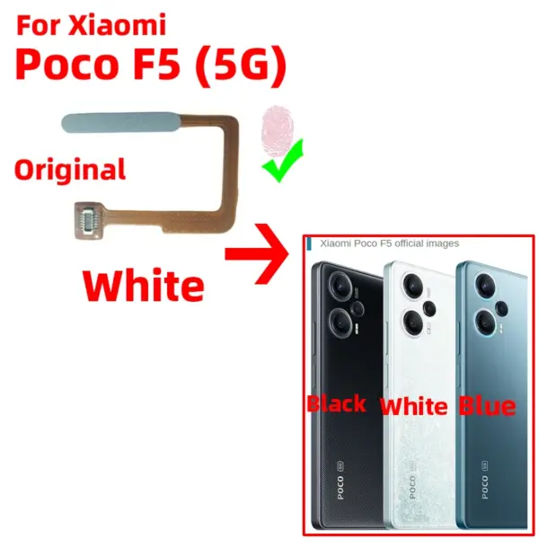 Original Fingerprint Sensor Power Button Flex for Xiaomi Poco F5 - Image 3