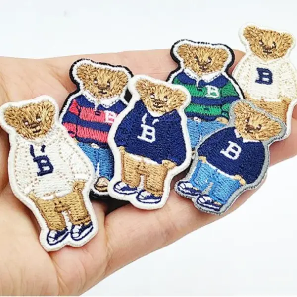 Cute Bear Embroidered Iron-On Patch for Clothing - Image 2