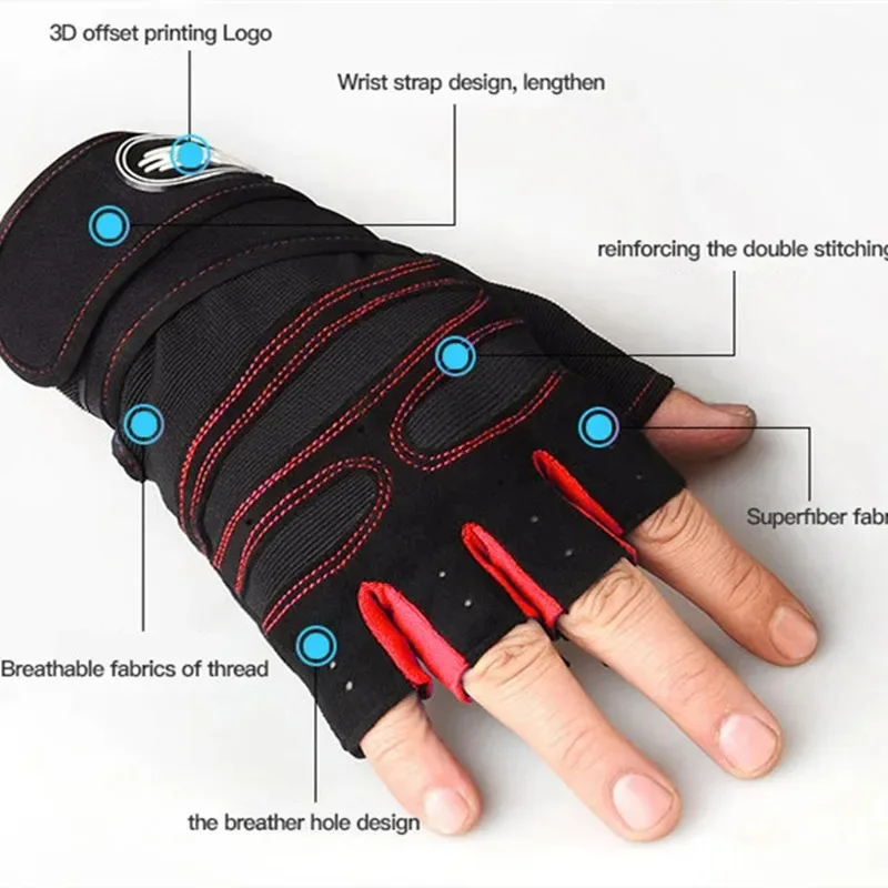 Unisex Fitness Half Finger Gloves for Workout 3 Unisex Fitness Half Finger Gloves for Workout - Image 3