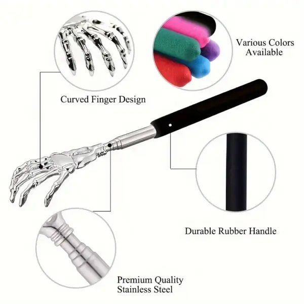 Portable Extendable Stainless Steel Back Scratcher - Image 4