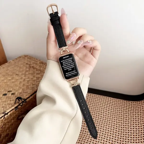 Leather Watch Strap for Samsung Galaxy Fit 3 SM-R390 - Image 9