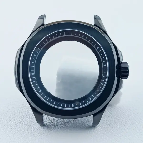 39.5mm Silver Black NH35 Watch Case with Sapphire Glass - Image 9