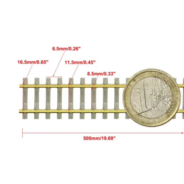 N Scale 1:160 Flexible Track Rail Set 50cm (10 pcs) - Image 2