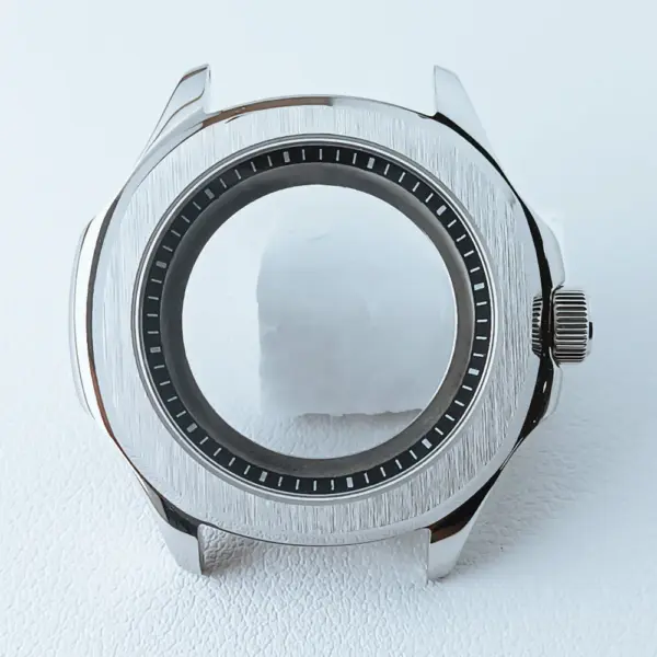 39.5mm Silver Black NH35 Watch Case with Sapphire Glass - Image 22