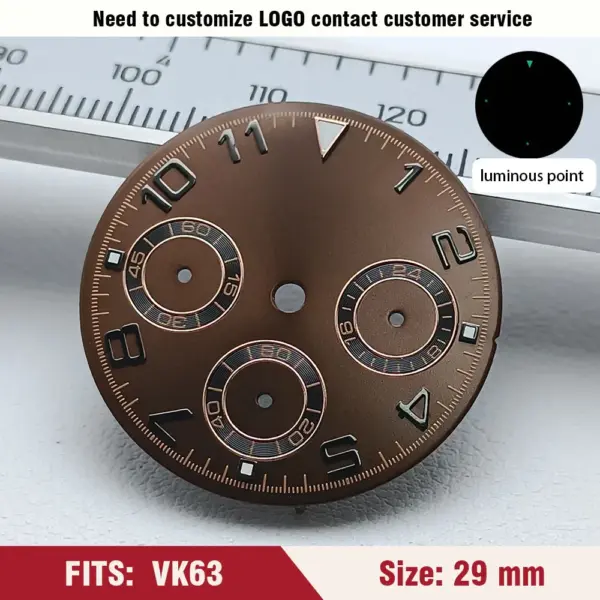 Green Luminous VK63 Watch Dial 29mm for Men - Image 21