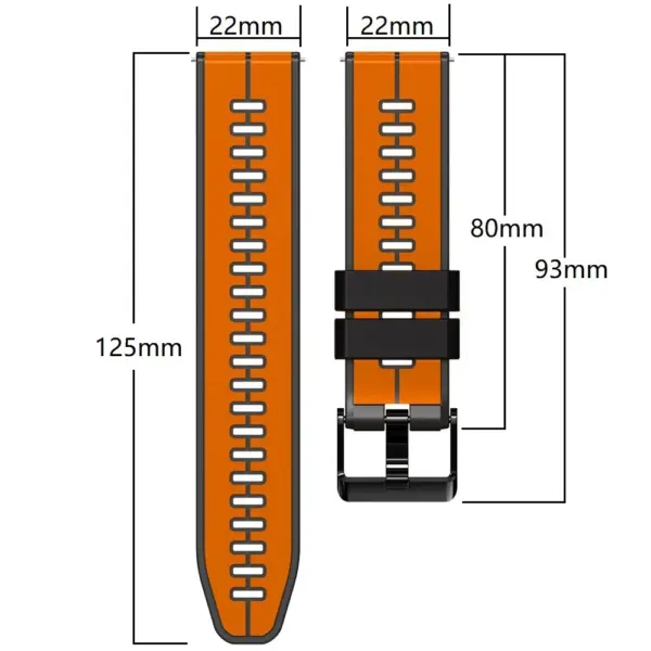 22mm Silicone Watch Strap for KOSPET TANK T2 M2 - Image 2