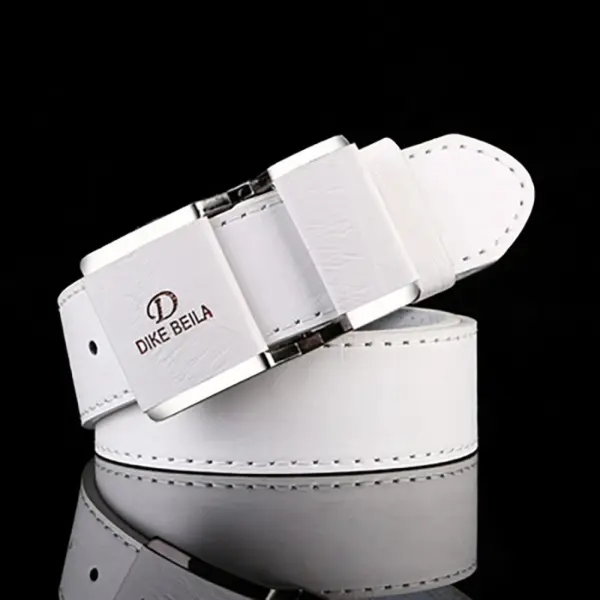 Men's Korean Casual Leather Belt with Smooth Buckle - Image 3