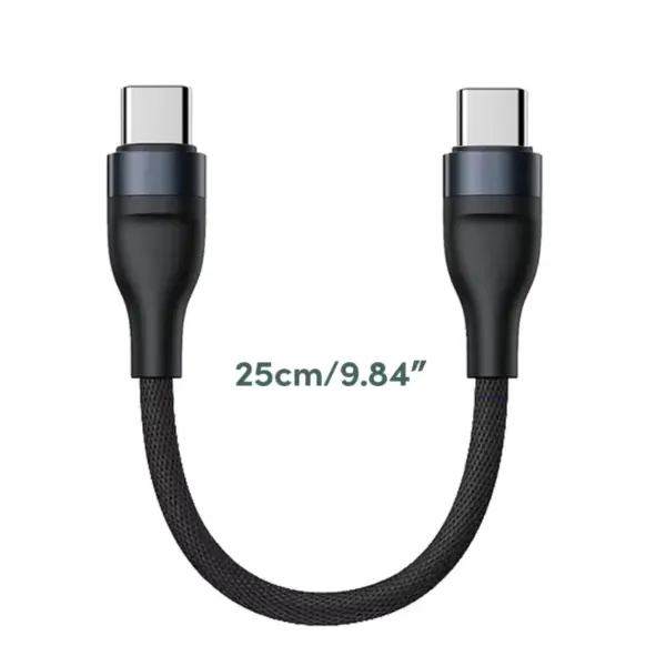 Short USB C Male to Male Charging Cable 66W - Image 6