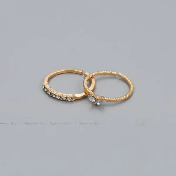 Gold Heart Zircon Rings Set for Women Girls - Image 5