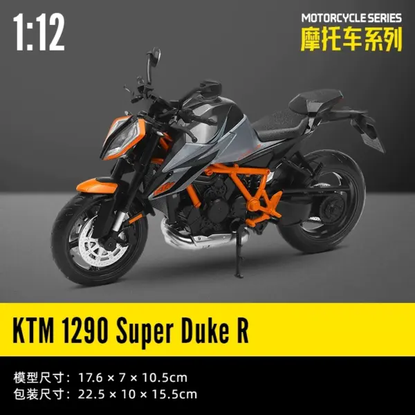 CCA 1/12 KTM 1290 Super Dake R Diecast Motorcycle Model - Image 2