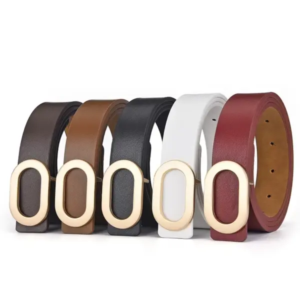 Luxury Leather Women's Belt with Square Buckle - Image 6